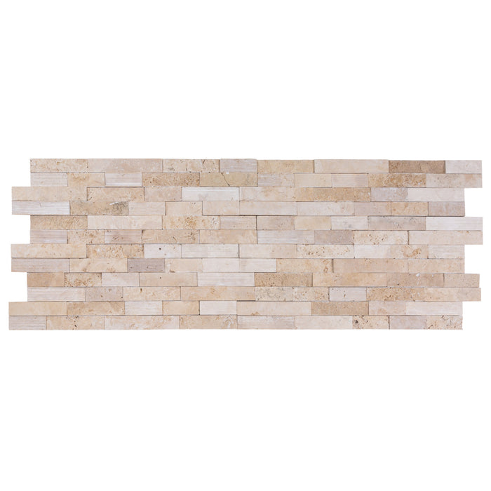 Camden Ivory Ledger 3D Panel 6"x24" Multi Surface Natural Travertine Wall Tile - Belair Collection