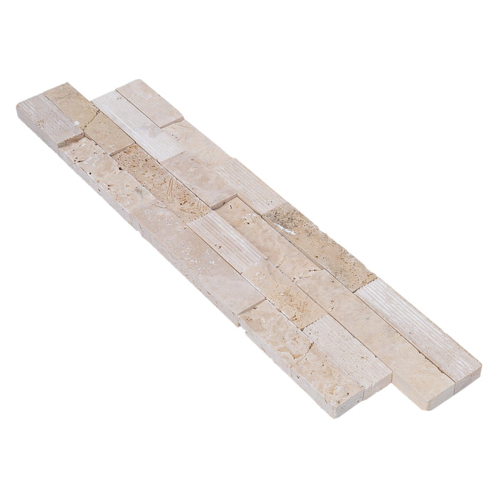 Camden Ivory Ledger 3D Panel 6"x24" Multi Surface Natural Travertine Wall Tile - Belair Collection