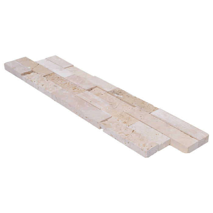 Camden Ivory Ledger 3D Panel 6"x24" Multi Surface Natural Travertine Wall Tile - Belair Collection