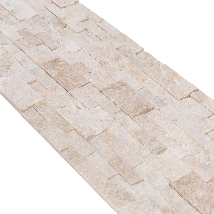 Cappuccino Ledger 3D Panel 6"x24" Split-face Natural Marble Wall Tile - Belair Collection