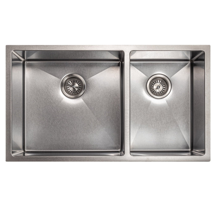 ZLINE 33 in. Chamonix Undermount Double Bowl Kitchen Sink with Bottom Grid (SR60D-33)