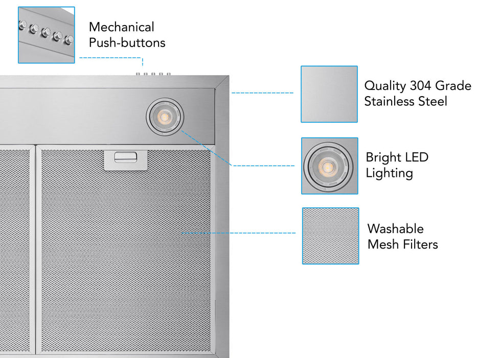 30 Inch 600 CFM Wall Mount Range Hood - VICTORY Classic