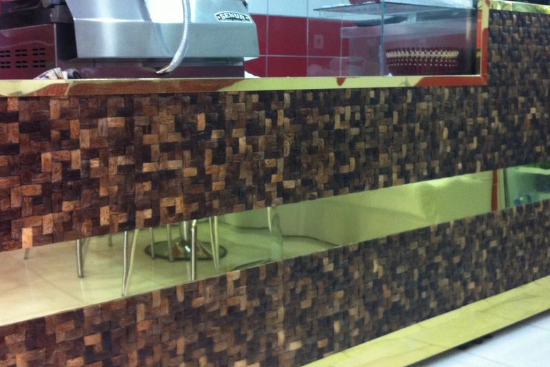 Coconut Shell 0.62"x1.25" Mesh-mounted Mosaic Wall Tile - Livfloors Collection