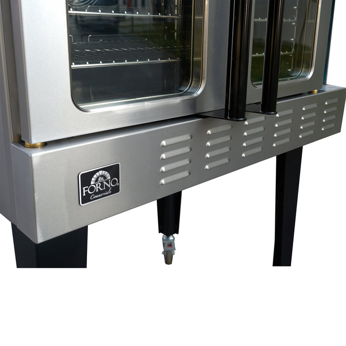 Forno Commerciale Convection Gas Oven, 3 burners 54,000 BTU, 150–500°F, stainless steel, NG/LP convertible