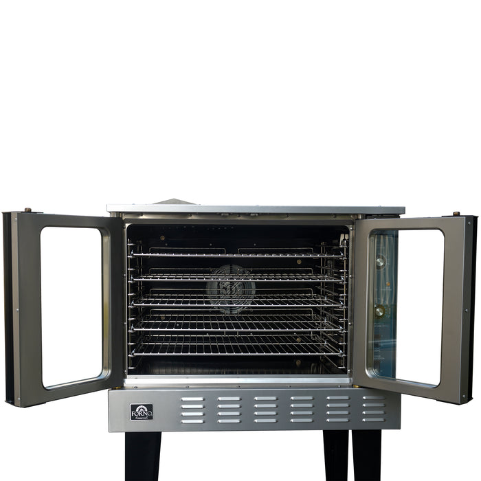 Forno Commerciale Convection Gas Oven, 3 burners 54,000 BTU, 150–500°F, stainless steel, NG/LP convertible