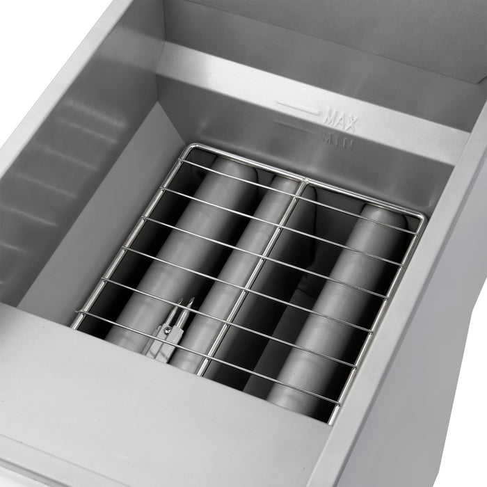 FORNO Commerciale Propane Gas Deep Fryer, 4 Burners 120,000 BTU, 50 lbs Oil Capacity, Millivolt Control