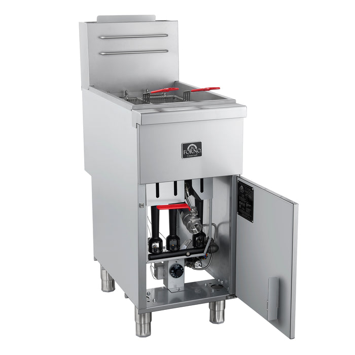 FORNO Commerciale Propane Gas Deep Fryer, 4 Burners 120,000 BTU, 50 lbs Oil Capacity, Millivolt Control