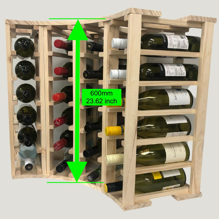 4 Column 24 Bottle Curved Corner Wine Cube