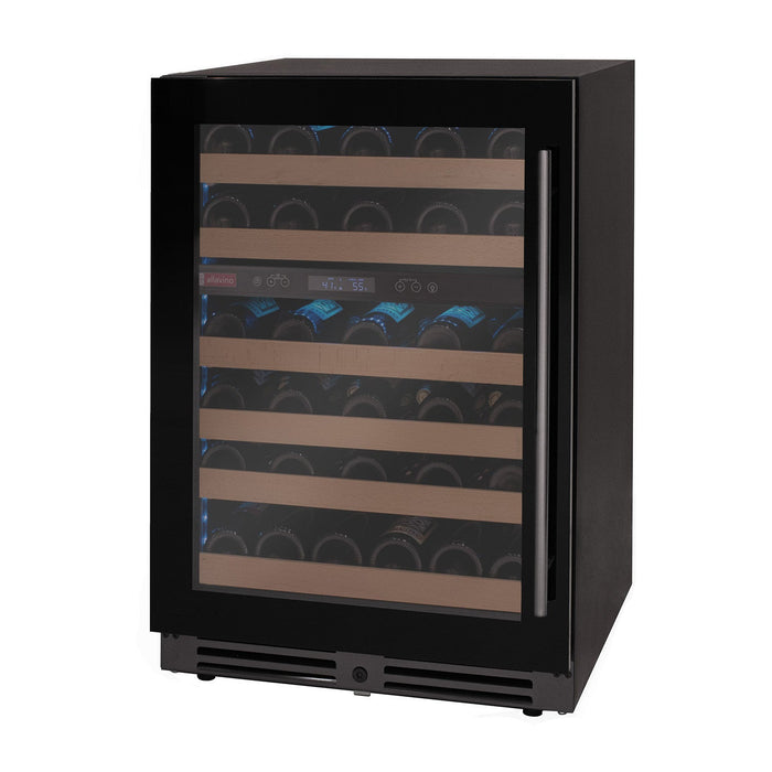 Reserva Series 50 Bottle 34" Tall Dual Zone Left Hinge Black Glass Wine Cooler Refrigerator