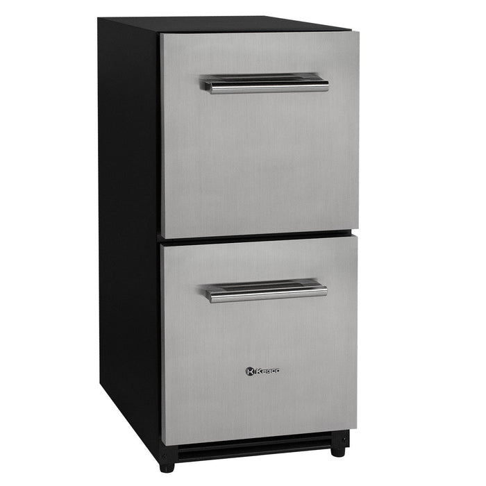 15" Wide Built-In Stainless Steel Two-Drawer Refrigerator