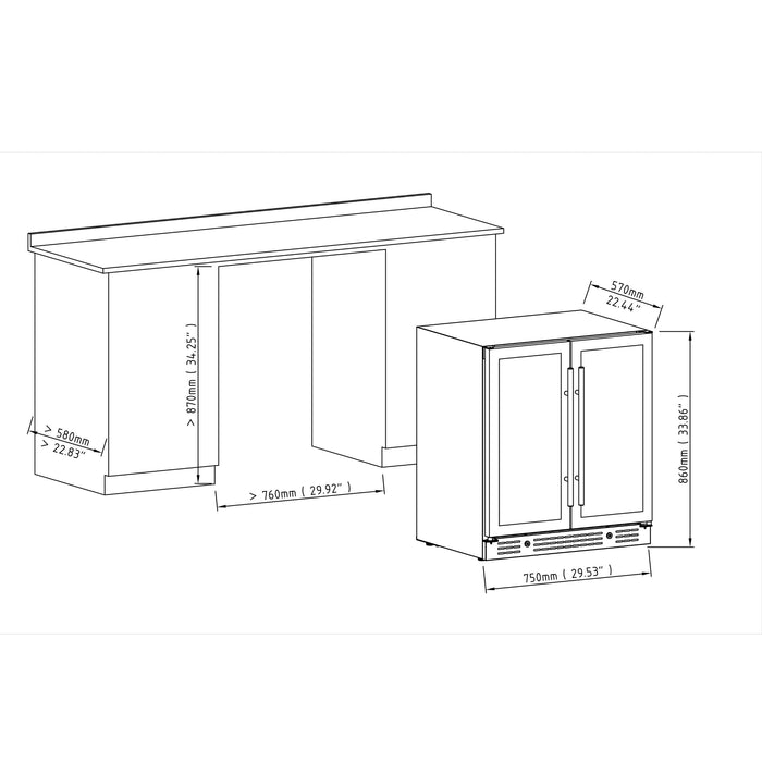 30-Inch Dual-Zone Wine & Beverage Center