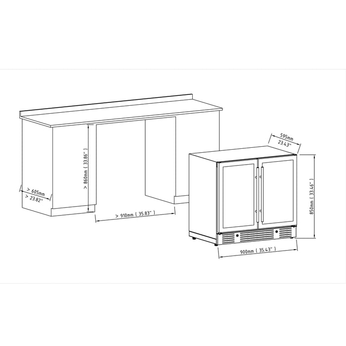 36-Inch Dual-Zone Wine & Beverage Center