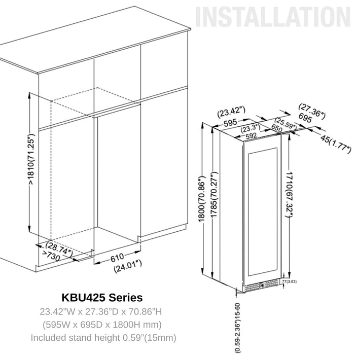 Large Beverage Refrigerator With Low-E Glass Door