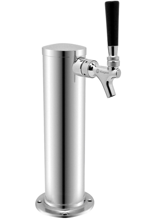 Single Faucet Polished Stainless Steel Draft Beer Tower