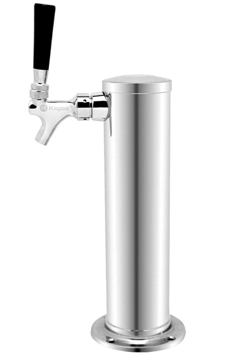 Single Faucet Polished Stainless Steel Draft Beer Tower