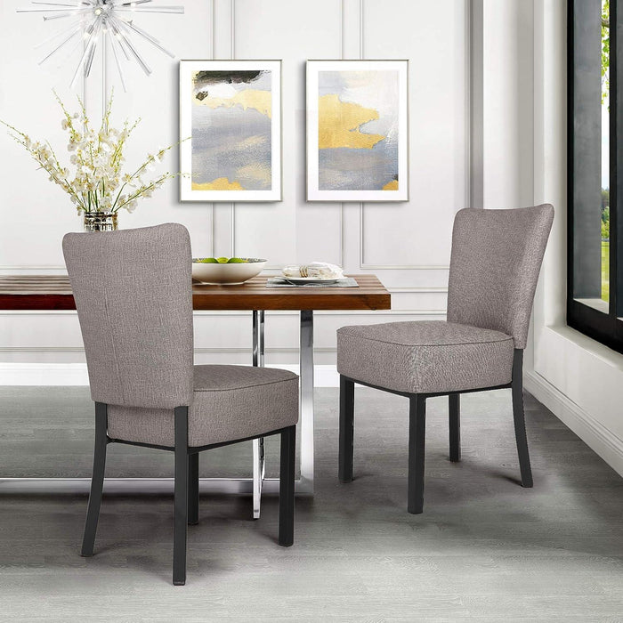 Set of 2 Modern Dining Chairs PU Leather Side Chairs with Soft Cushion, Gray