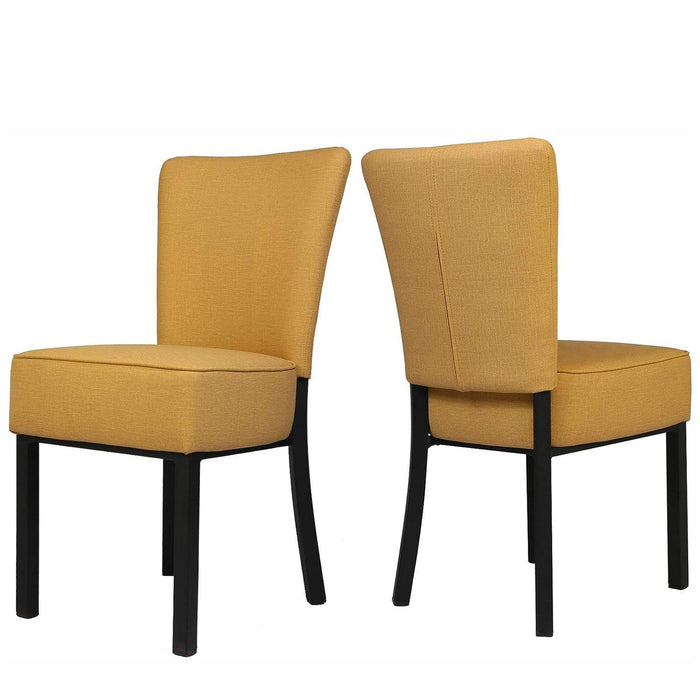 Set of 2 Modern Dining Chairs PU Leather Side Chairs with Soft Cushion, Orange