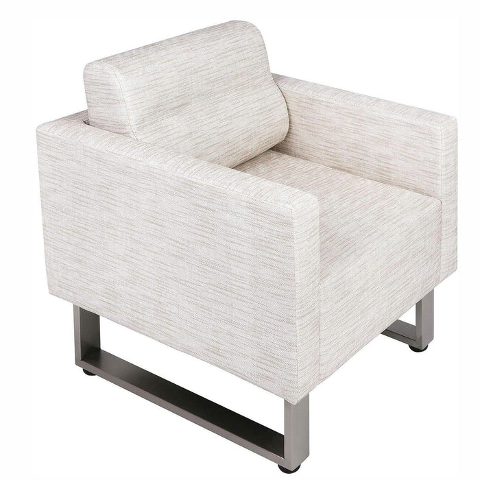 Office Guest Chairs Sofa Leather Club Chairs Accent Chairs with PU Leather Soft Sponge, White