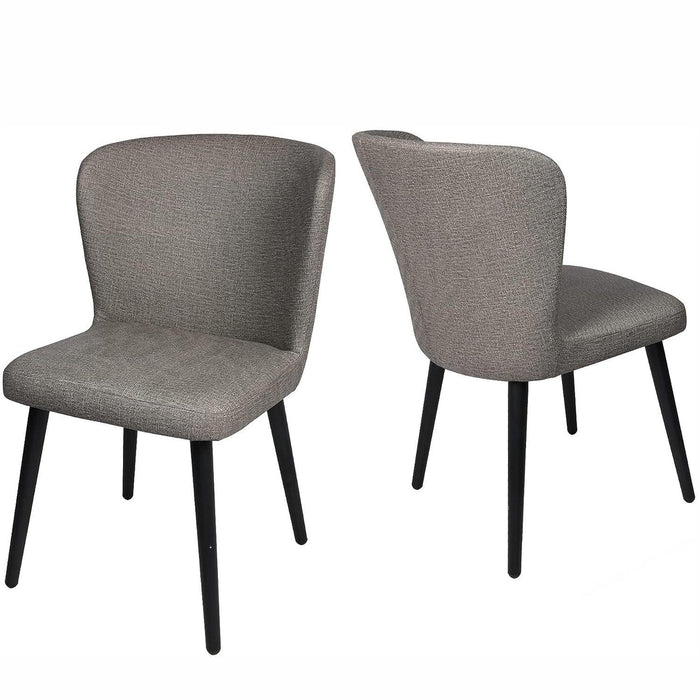 Set of 2 Dining Room Chairs Upholstered Side Chairs with Soft PU Leather Seat Backrest, Gray