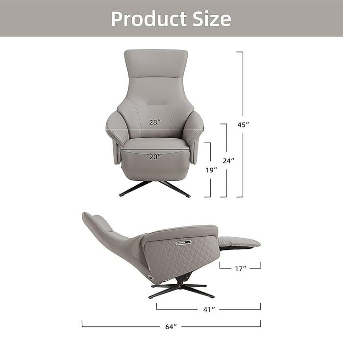 Zero Gravity Power Recliner Chair Single Sofa with Adjustable Backrest and Lift Footrest, Gray