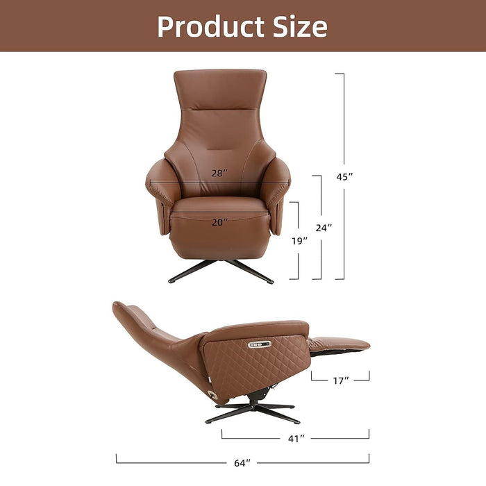 Zero Gravity Power Recliner Chair Single Sofa with Adjustable Backrest and Lift Footrest, Brown