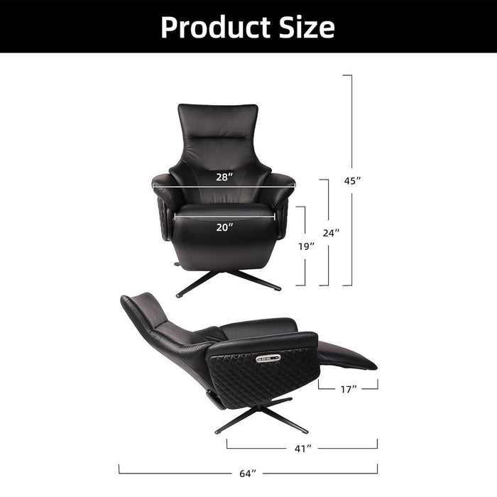 Zero Gravity Power Recliner Chair Single Sofa with Adjustable Backrest and Lift Footrest, Black