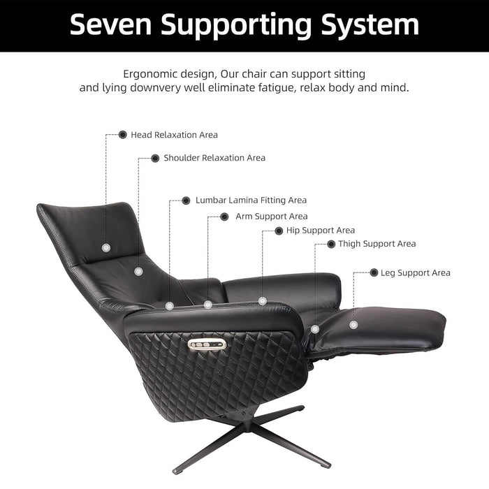 Zero Gravity Power Recliner Chair Single Sofa with Adjustable Backrest and Lift Footrest, Black