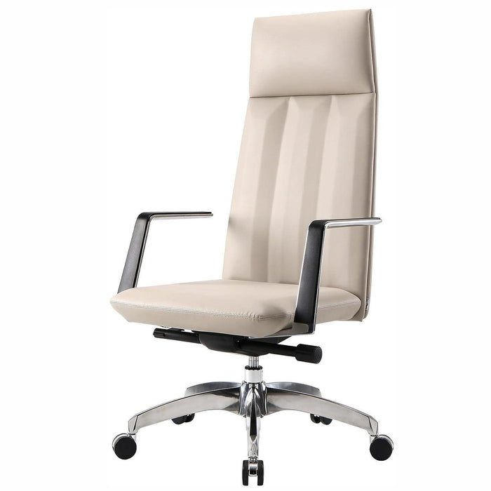 High Back Office Chair Ergonomic Leather Chairs with Headrest for Home Office, Khaki