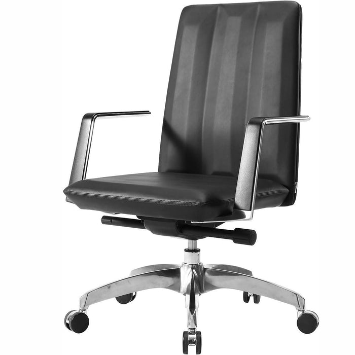 Ergonomic Leather Office Chairs with Tilt and Height Adjustable, 360° Swivel for Home Office, Black