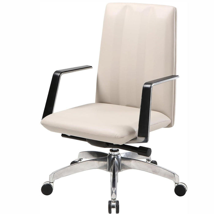 Ergonomic Leather Office Chairs with Tilt and Height Adjustable, 360° Swivel for Home Office, Khaki