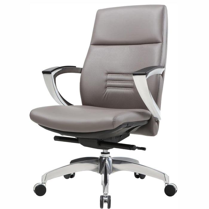 Executive Office Chair Ergonomic Leather Chairs with Tilt and Height Adjustable for Home Office, Gray