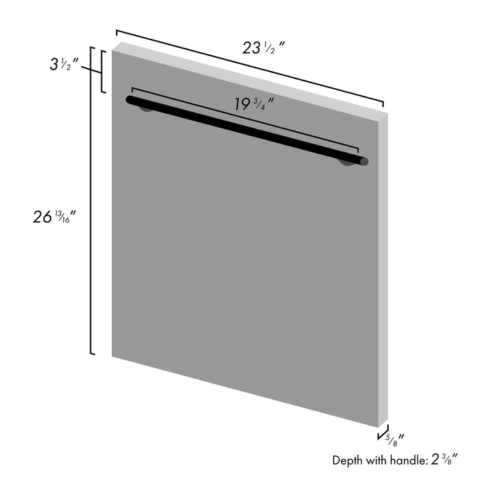 ZLINE 24 in. Top Control Dishwasher with Black Matte Panel and Modern Style Handle, 52dBa (DW-BLM-H-24)