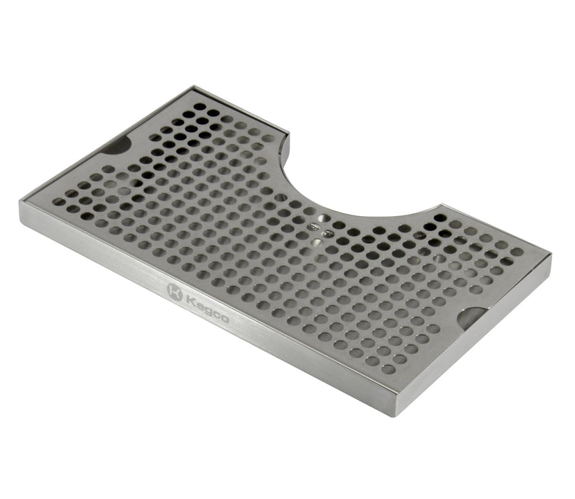 Surface Mount Drip Tray - 3" Column Cut-Out - SS, No Drain