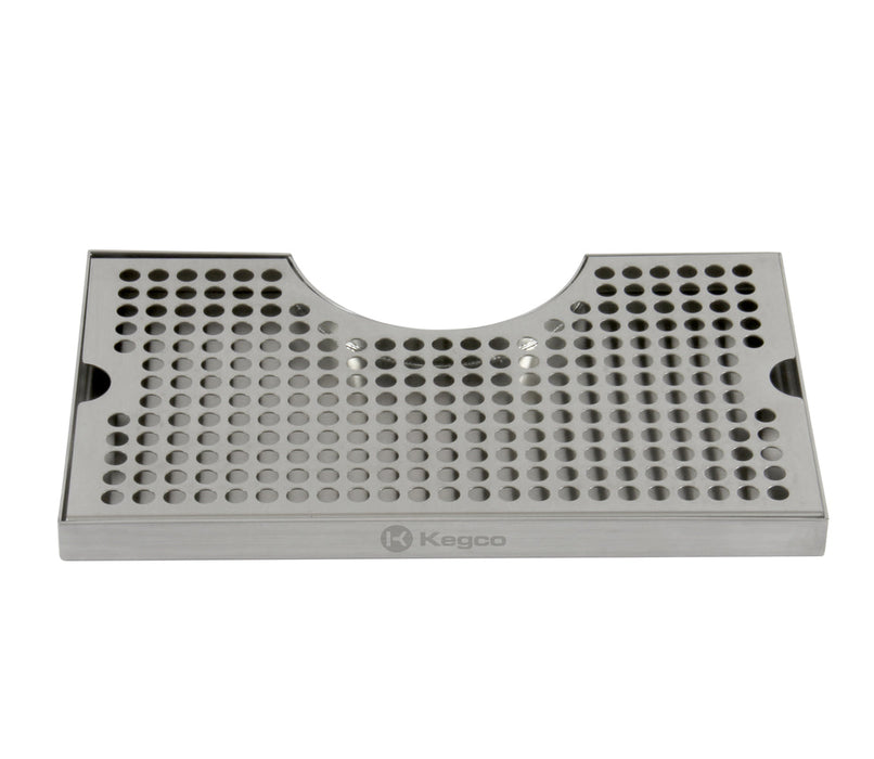 Surface Mount Drip Tray - 3" Column Cut-Out - SS, No Drain