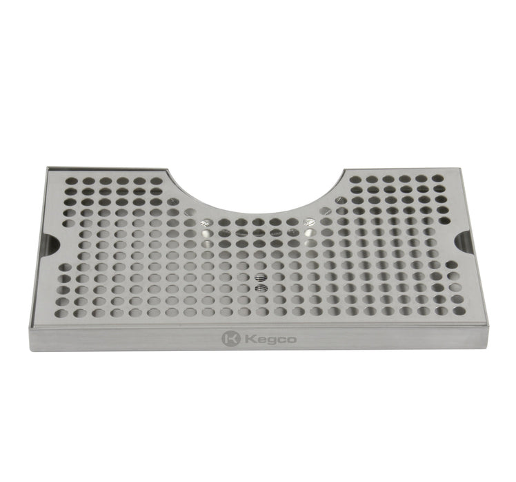 12" x 7" Surface Mount Drip Tray 3" Column Cut-Out with Drain