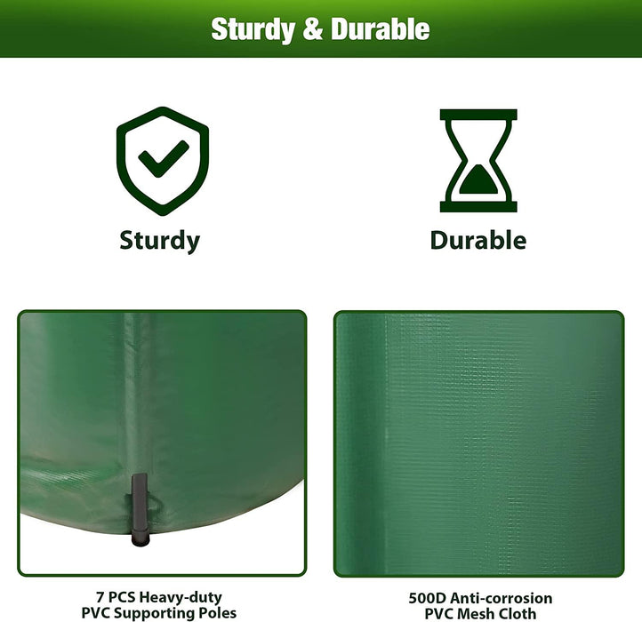 Rain Barrel Water Collector Rainwater Storage Container 100 Gallon, Green