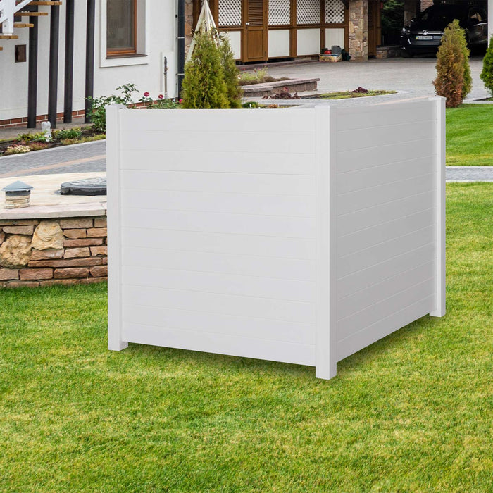 48"W × 48"H Air Conditioner Fence 2 Panels Outdoor Privacy Vinyl Fence Panels, White