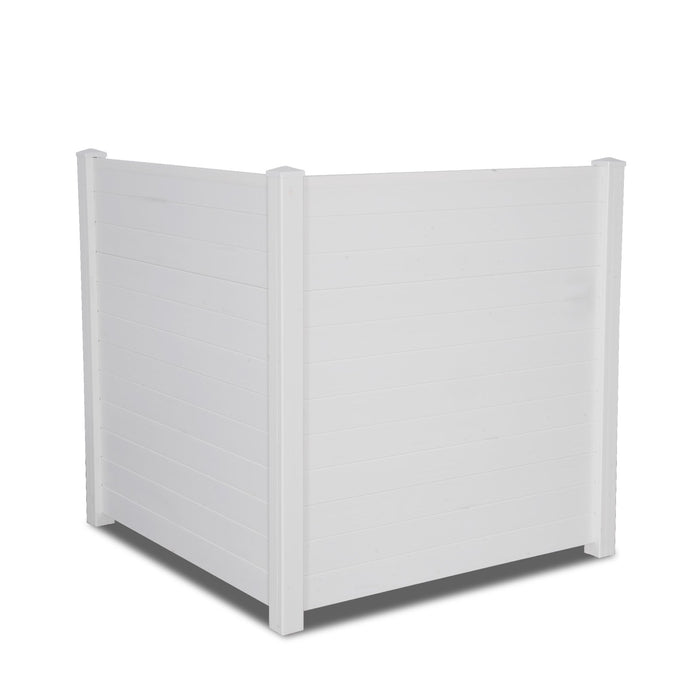 48"W × 48"H Air Conditioner Fence 2 Panels Outdoor Privacy Vinyl Fence Panels, White