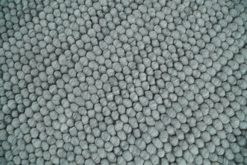 6x9 and 8x10 Solid Gray Wool Blend Felted Chunky Hand Woven Area Rug | DOV5