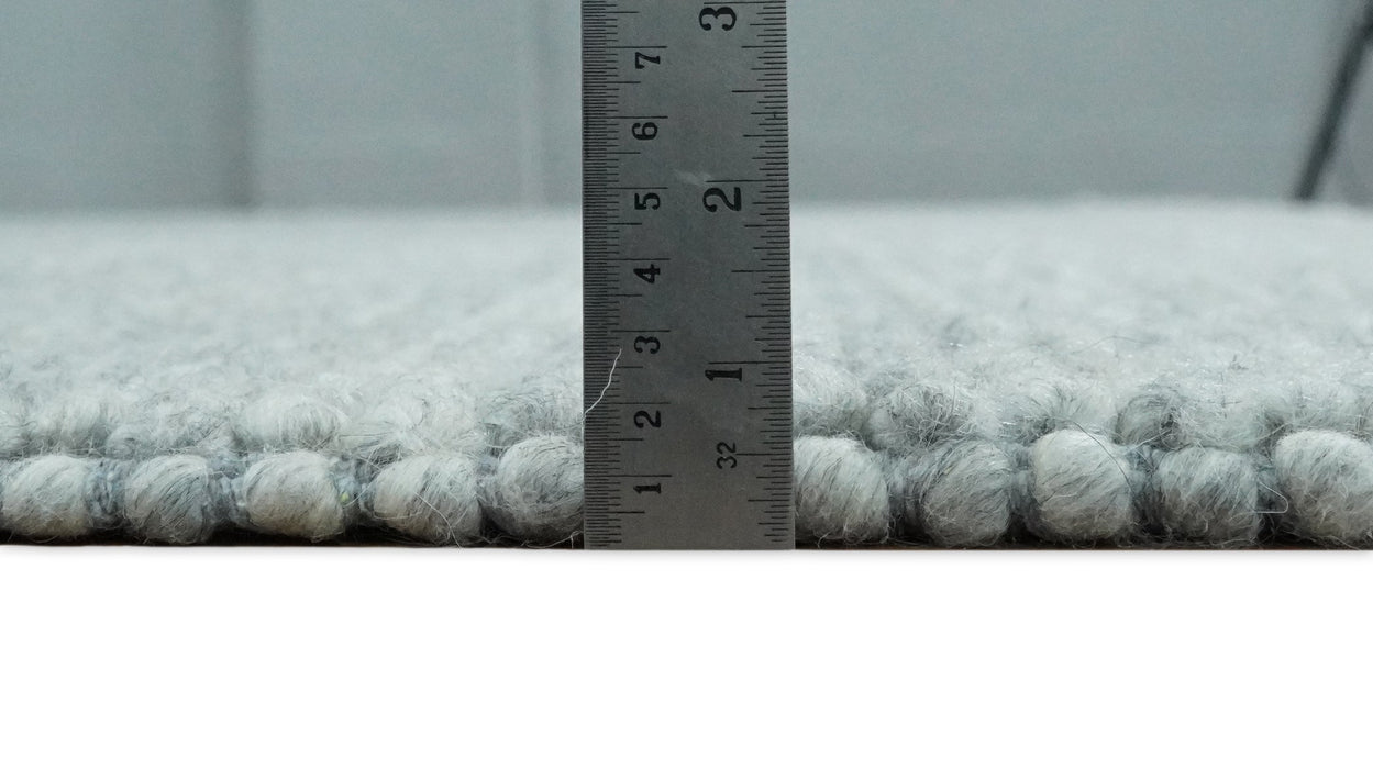 6x9 and 8x10 Solid Gray Wool Blend Felted Chunky Hand Woven Area Rug | DOV5