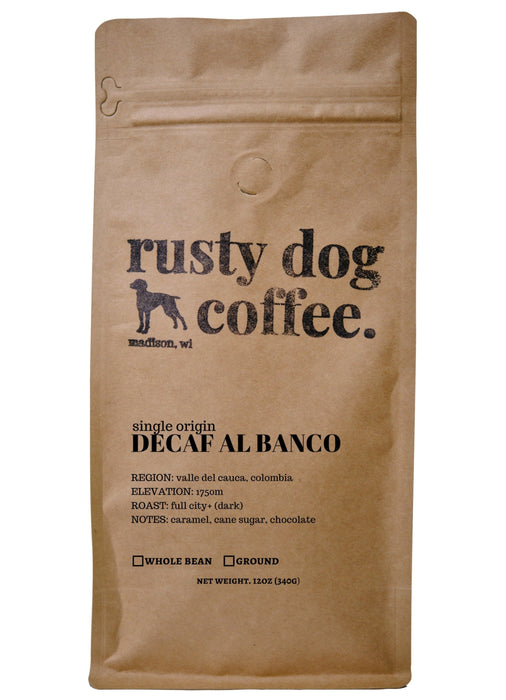 Decaf Al Banco, Full City+ (dark) Decaf Roast