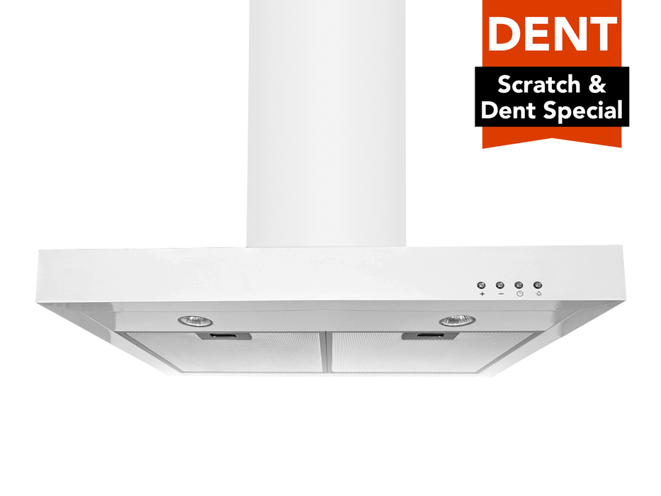 (Dented)  30 Inch 600 CFM White Wall Mount Range Hood - Victory SV400Z