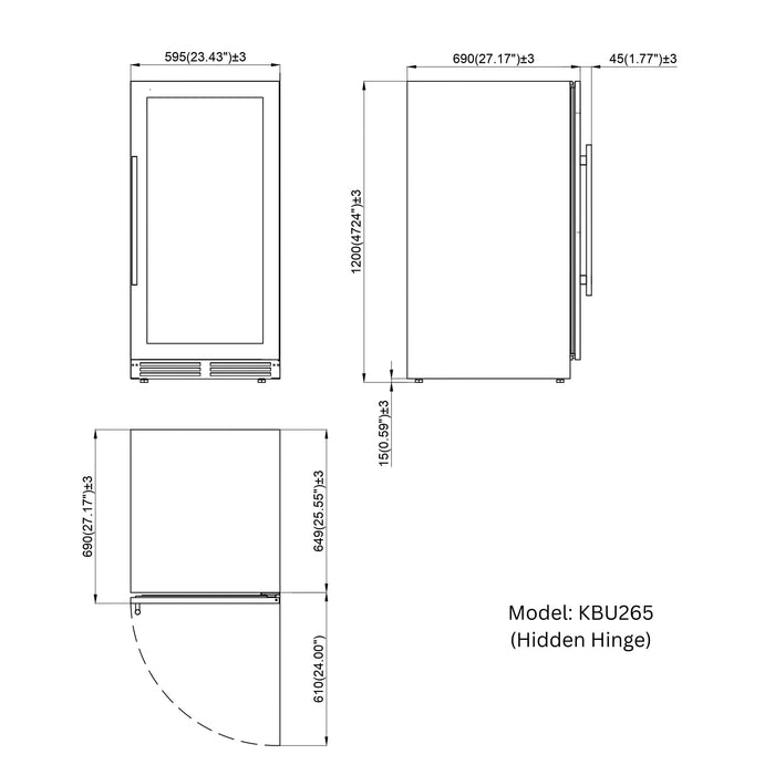 47-Inch Upright Triple-Zone Wine & Beverage Center
