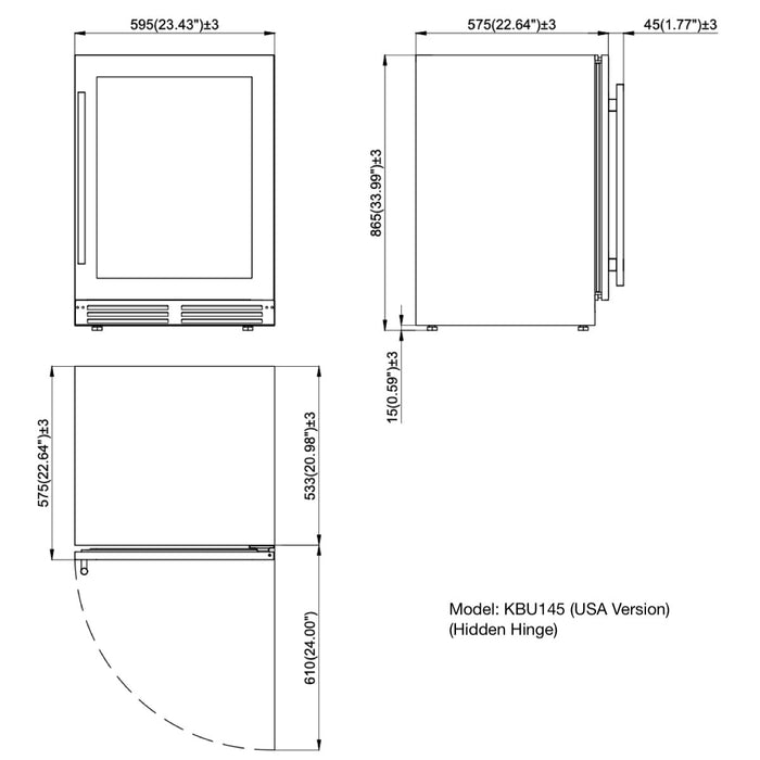 48" Ultimate Under Bench Wine Fridge and Bar Refrigerator Combo with 3 Temp. Zones