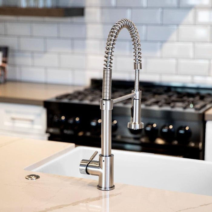 ZLINE Apollo Pull Down Spring Single Handle Kitchen Faucet in Brushed Nickel (APL-KF-BN)