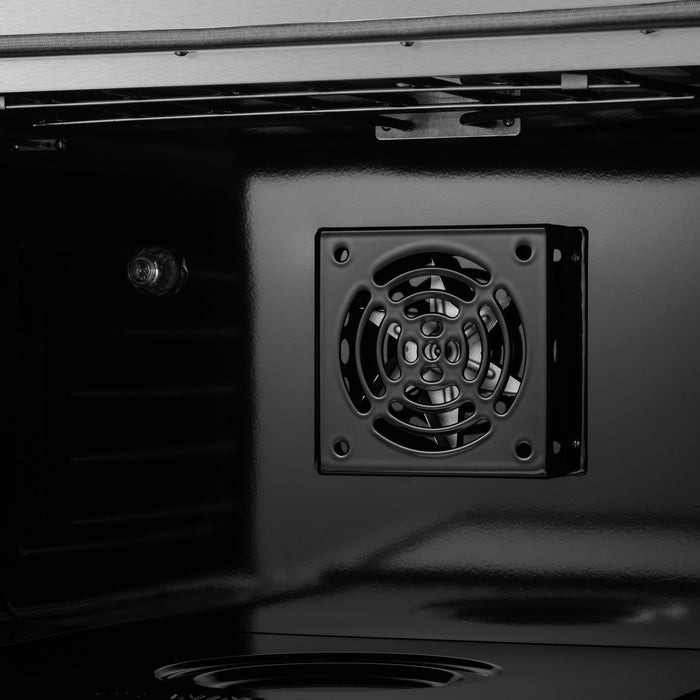 Valente 48" Dual Fuel Range in Black, 8 Sealed Burners, 94 000 BTU Cooktop Output, 6.7 Cu.Ft. Double Oven, Telescopic Racks