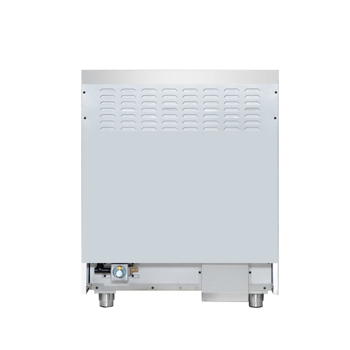 Forno Massimo 30-Inch Freestanding Dual Fuel Range in White with Antique Brass Accessories, 4 Burners, 4.32 cu. ft. Convection Oven