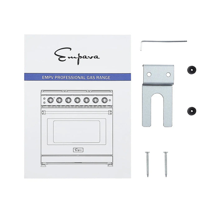 Empava 36 in. Pro-Style Slide-in Single Oven Gas Range