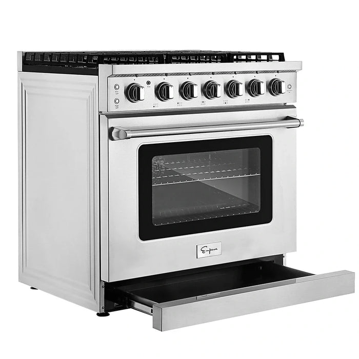 Empava 36 in. Pro-Style Slide-in Single Oven Gas Range
