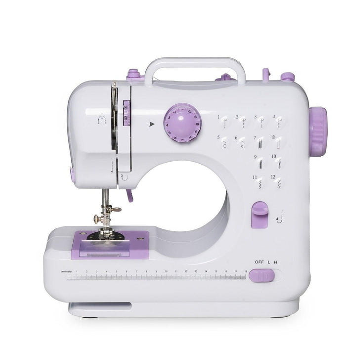 Portable Mini Sewing Machine for Beginners with Foot Pedal 12 Built-In Stitches Double Thread, Purple